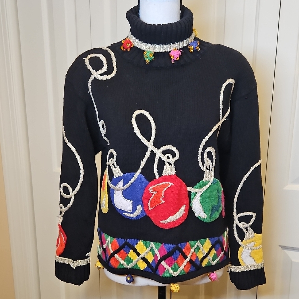 Vintage Lisa Nichols Sweater Christmas Ugly Holiday Ornaments Xmas Ornaments